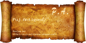 Puj Antigoné névjegykártya